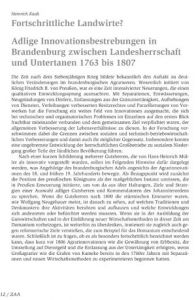 Fortschrittliche Landwirte? Adlige Innovationsbestrebungen in Brandenburg zwischen Landesherrschaft und Untertanen 1763 bis 1807