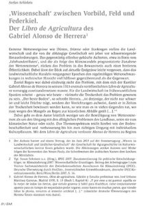 ‚Wissenschaft‘ zwischen Vorbild, Feld und Federkiel. Der Libro de Agricultura des Gabriel Alonso de Herrera