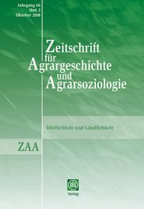 Zeitschrift für Agrargeschichte und Agrarsoziologie 2/2018