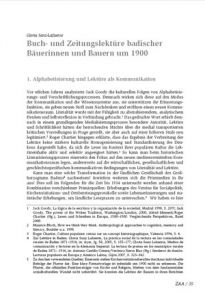 Buch- und Zeitungslektüre badischer Bäuerinnen und Bauern um 1900