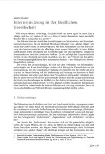Internetnutzung in der ländlichen Gesellschaft