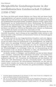 Obrigkeitliche Gestaltungsräume in der nordböhmischen Gutsherrschaft Frýdlant (1550-1750)