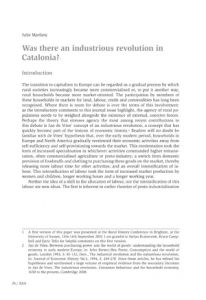Was there an industrious revolution in Catalonia?