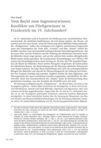 Vom Recht zum Ingenieurwissen: Konflikte um Fließgewässer in Frankreich im 19. Jahrhundert