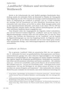 „Landflucht“-Diskurs und territorialer Wettbewerb