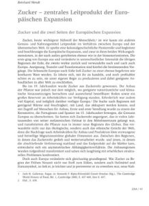 Zucker – zentrales Leitprodukt der Europäischen Expansion