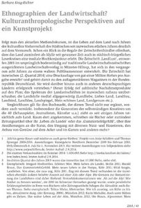 Ethnographien der Landwirtschaft? Kulturanthropologische Perspektiven auf ein Kunstprojekt
