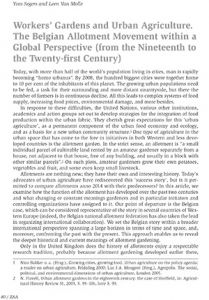 Workers’ Gardens and Urban Agriculture. The Belgian Allotment Movement within a Global Perspective (from the Nineteenth to the Twenty-first Century)