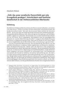 „Vohr das arme wendische PawersVolck gut rein Evangelisch predigen“. Geistlichkeit und ländliche Gesellschaft in der frühneuzeitlichen Oberlausitz