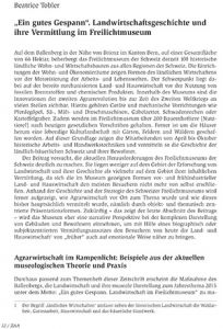 „Ein gutes Gespann“. Landwirtschaftsgeschichte und ihre Vermittlung im Freilichtmuseum