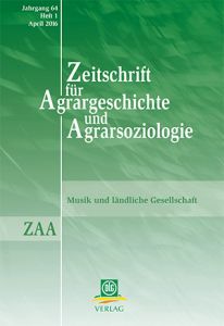 Zeitschrift für Agrargeschichte und Agrarsoziologie 1/2016