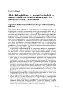 „Einige Zeit aufs Singen verwendet“. Musik als Kernressource dörflichen Kulturlebens am Beispiel des schweizerischen 18. Jahrhunderts