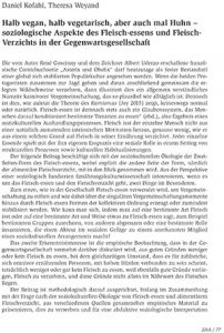 Halb vegan, halb vegetarisch, aber auch mal Huhn – soziologische Aspekte des Fleisch-essens und Fleisch- Verzichts in der Gegenwartsgesellschaft