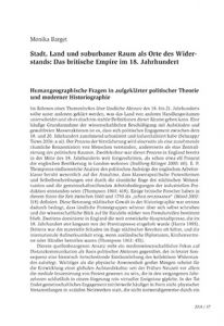 Stadt, Land und suburbaner Raum als Orte des Widerstands: Das britische Empire im 18. Jahrhundert