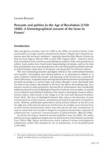 Peasants and politics in the Age of Revolution (1760- 1848): A historiographical account of the issue in France