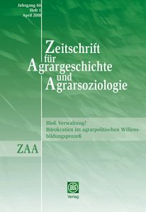 Zeitschrift für Agrargeschichte und Agrarsoziologie 1/2018