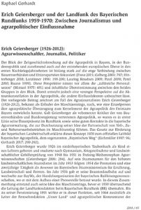 Erich Geiersberger und der Landfunk des Bayerischen Rundfunks 1959-1970: Zwischen Journalismus und agrarpolitischer Einflussnahme