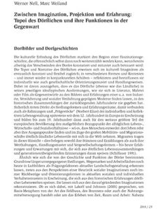 Zwischen Imagination, Projektion und Erfahrung: Topoi des Dörflichen und ihre Funktionen in der Gegenwart