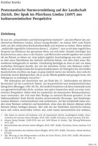 Imparting Protestant norms in rural Zurich. A culture semiotic approach to the Lindau Poltergeist case (1697)
