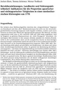 Berufsbezeichnungen, Landbesitz und Nahrungsmittelbedarf: Indikatoren für die Proportion agrarischer und nichtagrarischer Tätigkeiten in einer nordosthessischen Kleinregion um 1770