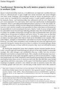 “Landlessness”. Reviewing the early modern property structure in southern Tyrol