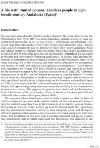 A life with limited options. Landless people in eighteenth century Andalusia (Spain)