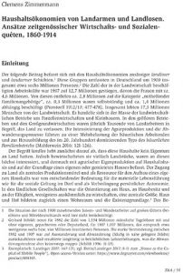 Haushaltsökonomien von Landarmen und Landlosen. Ansätze zeitgenössischer Wirtschafts- und Sozialenquêten, 1860-1914