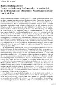 Rückkoppelungseffekte Thesen zur Bedeutung der kolonialen Landwirtschaft für die transnationale Identität der Missionsbenediktiner von St. Ottilien