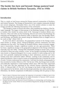 The border lies here and beyond: Datoga pastoral land claims in British Northern Tanzania, 1916 to 1950s